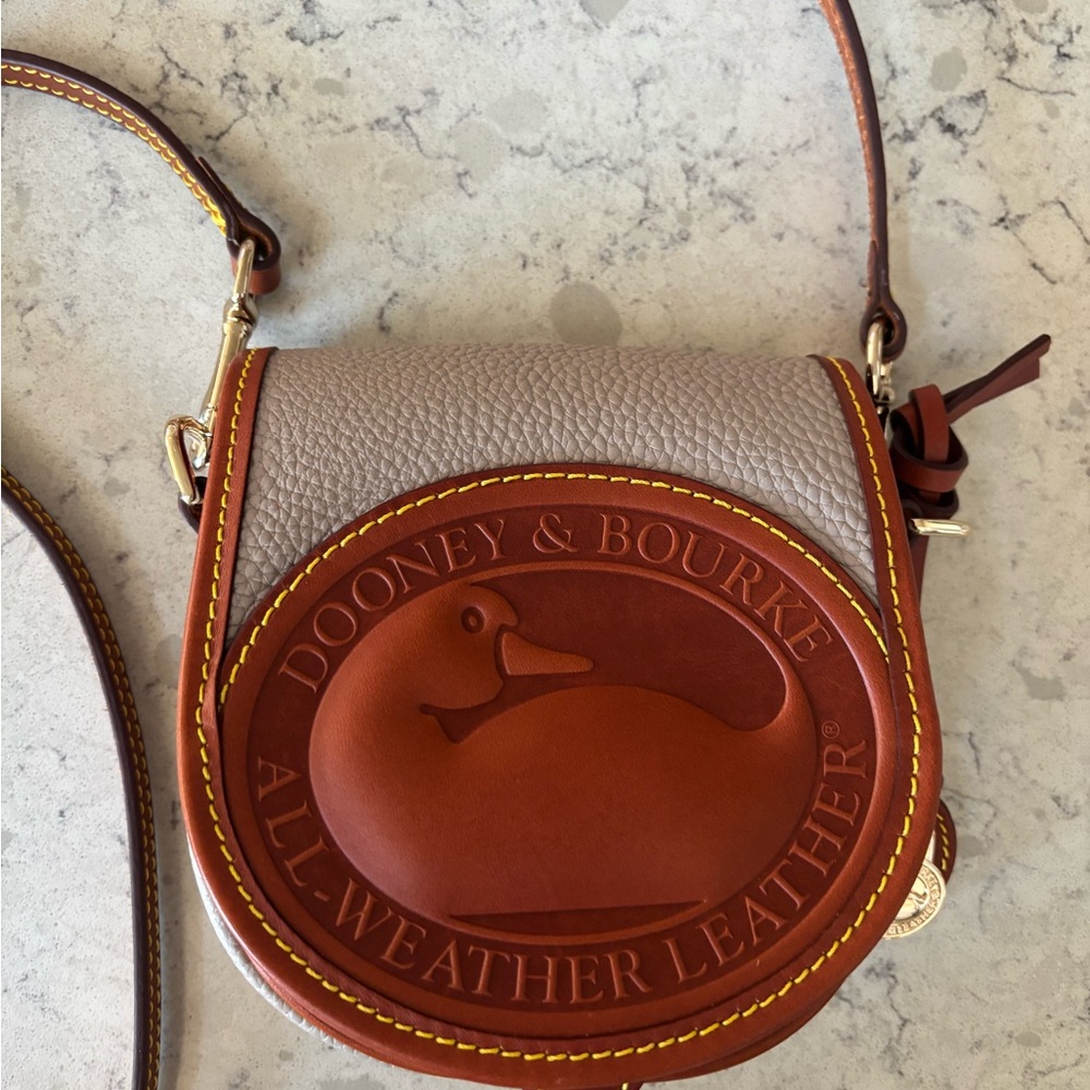 Dooney & Bourke All Weather Leather 2 Duck Bag Taupe - Picture 8 of 16